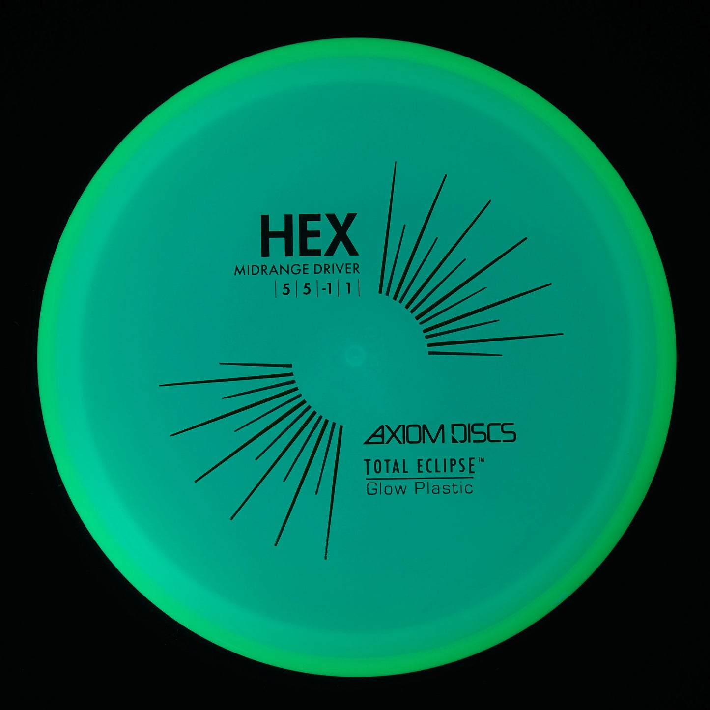 Axiom Hex - Total Eclipse Green Core Yellow Rim 178g | Style 0051