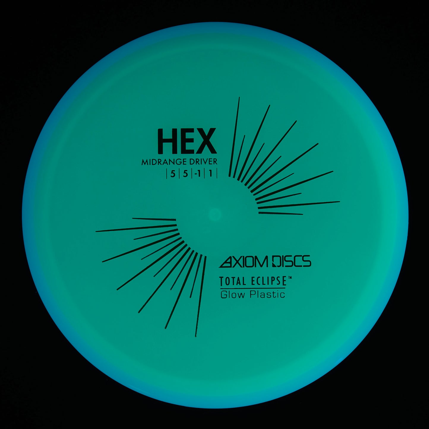 Axiom Hex - Total Eclipse Green Core Blue Rim 180g | Style 0001