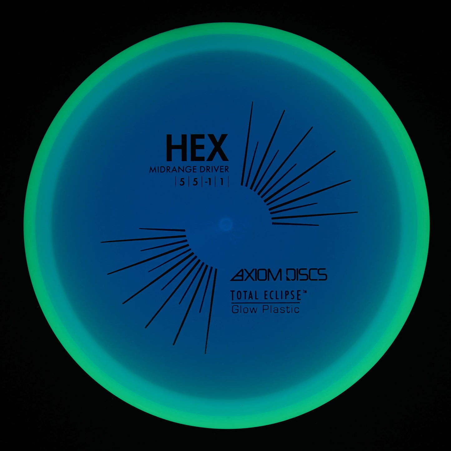 Axiom Hex - Total Eclipse Blue Core Yellow Rim 180g | Style 0006