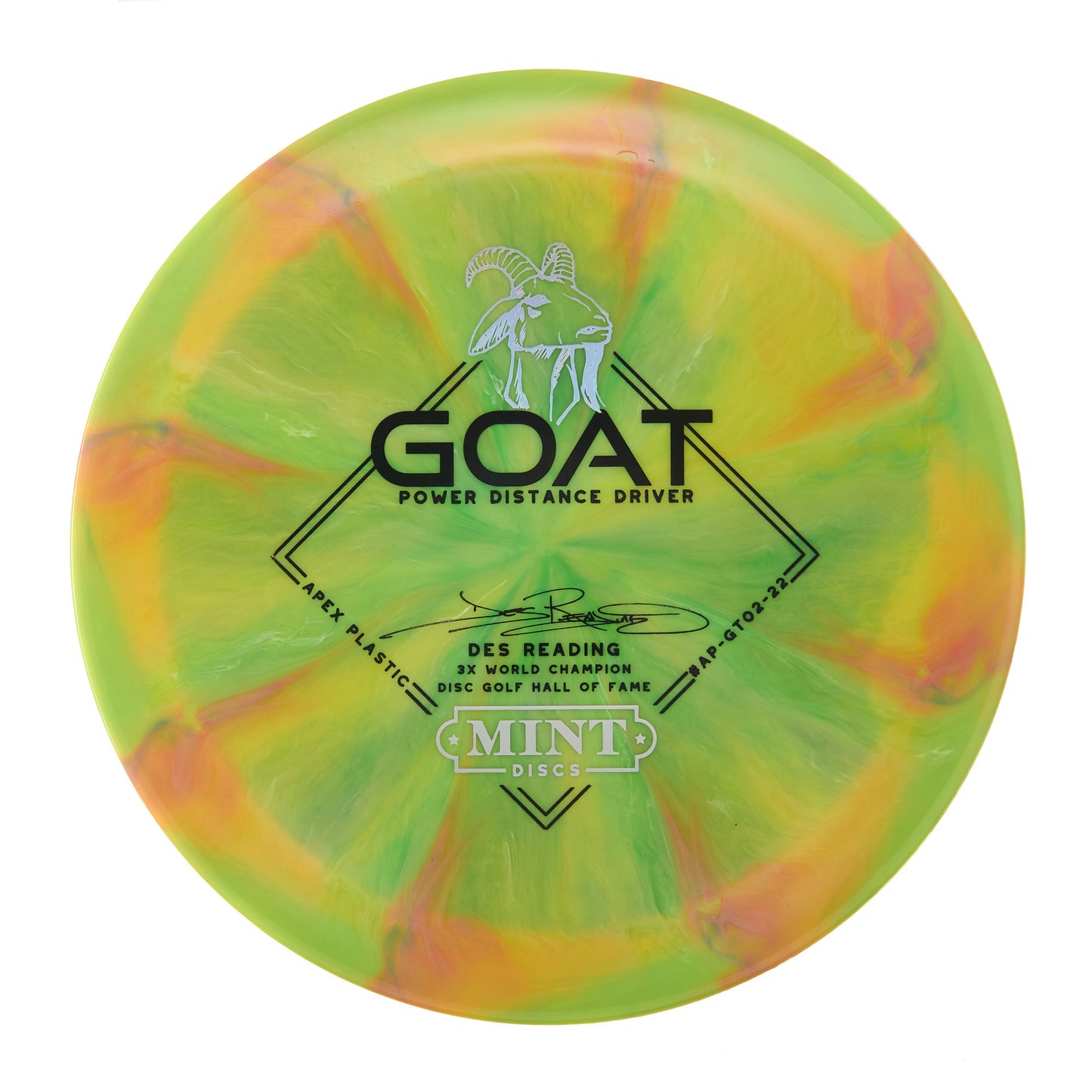 Mint Discs Goat - Des Reading 3X World Champion Swirly Apex 174g | Style 0011