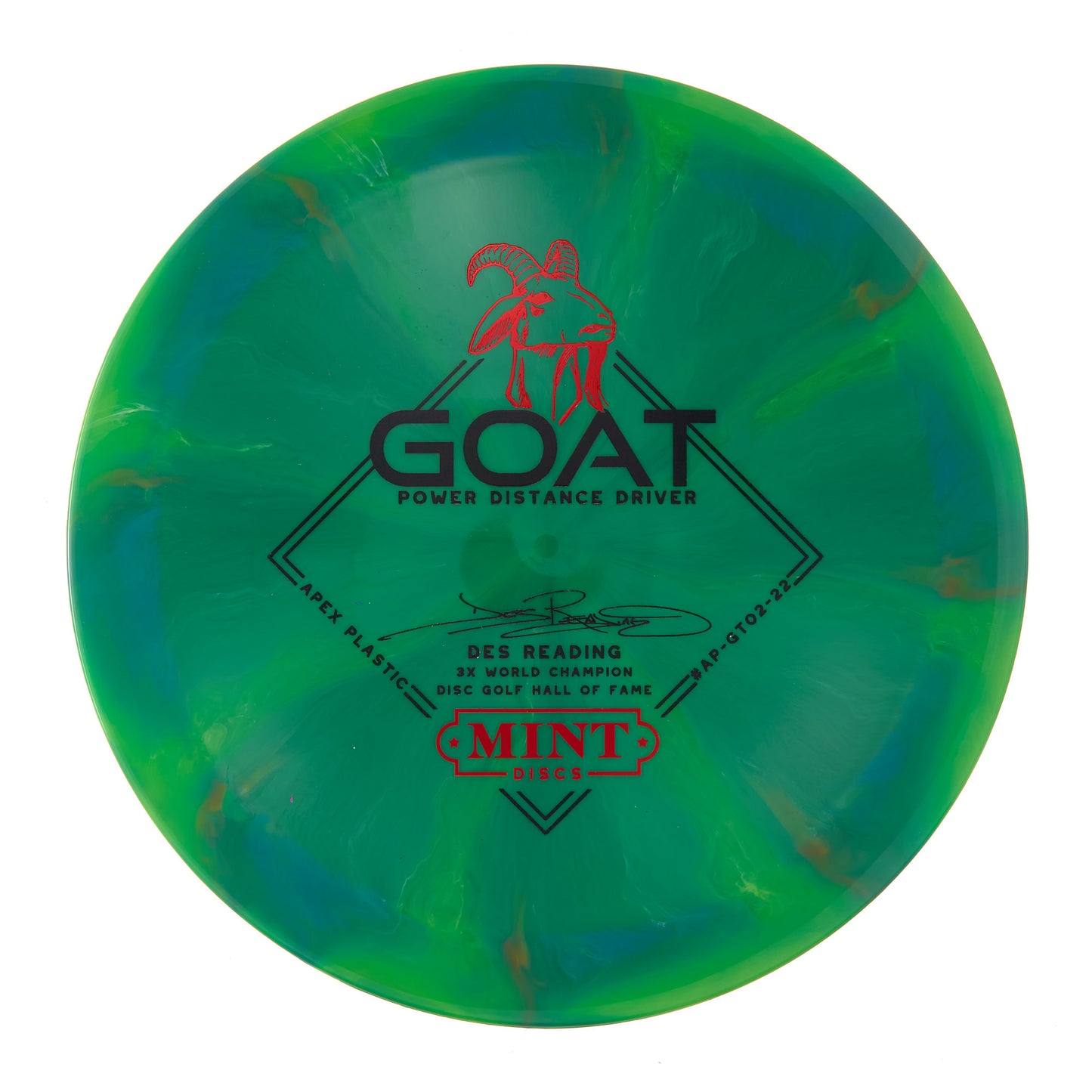 Mint Discs Goat - Des Reading 3X World Champion Swirly Apex 176g | Style 0006