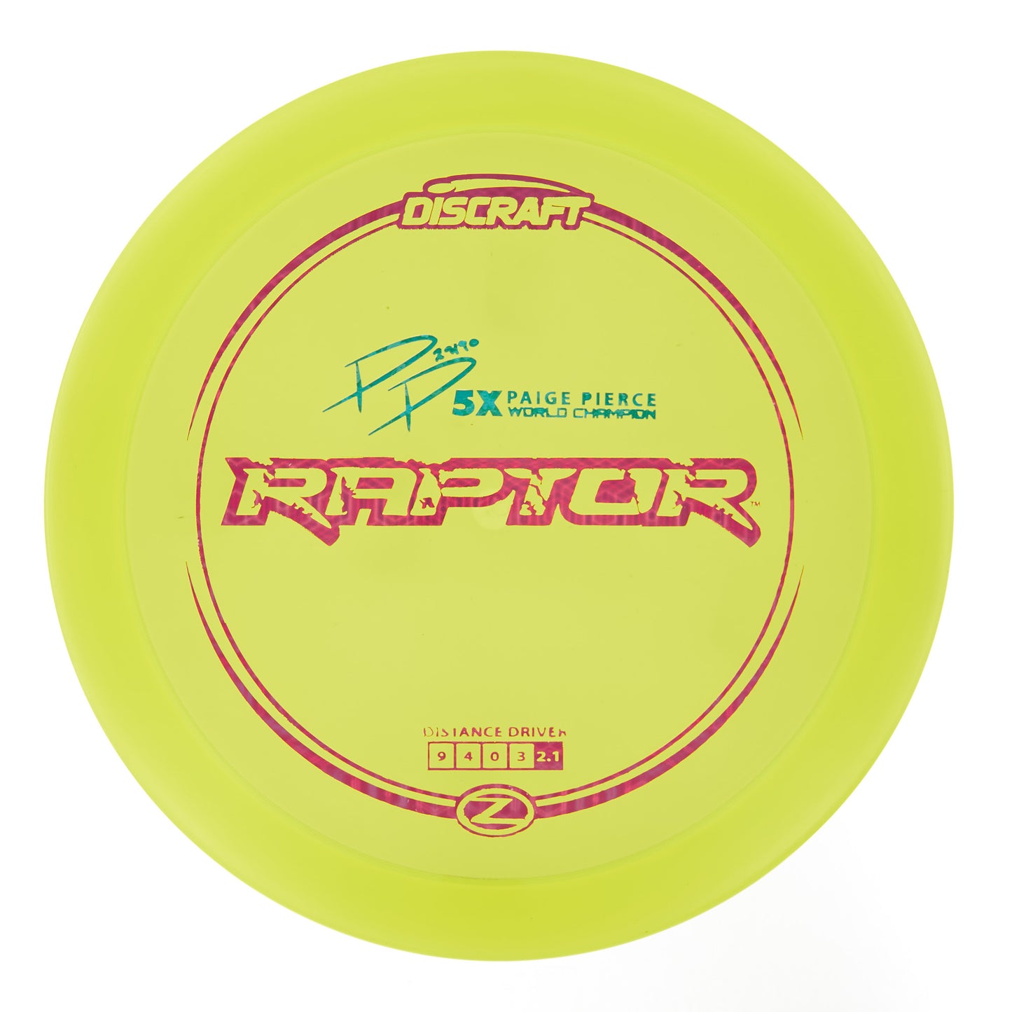 Discraft Raptor - Paige Pierce 5X World Champion Z Line 176g | Style 0008