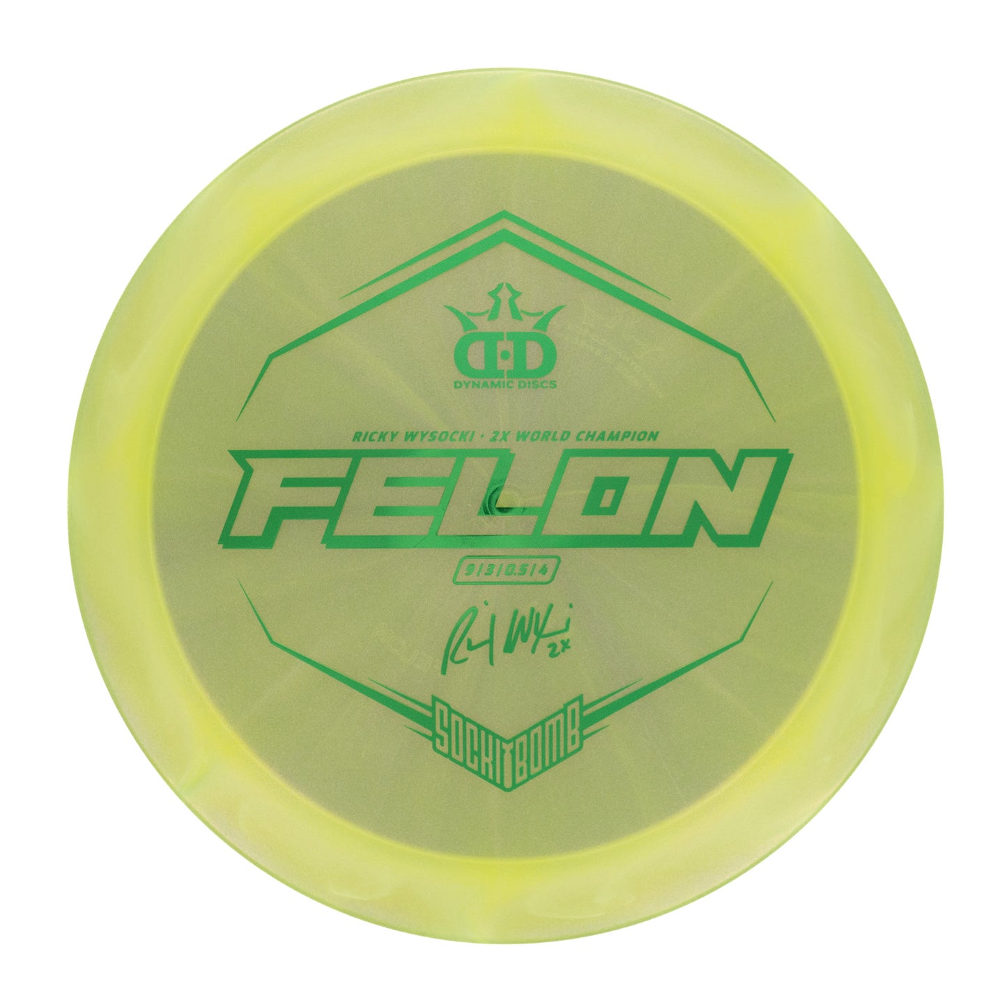 Dynamic Discs Felon - Ricky Wysocki Sockibomb Stamp Lucid Ice Glimmer 173g | Style 0001